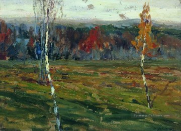 Paysage des plaines œuvres - bouleaux d’automne 1899 Isaac Levitan plan paysager des scènes